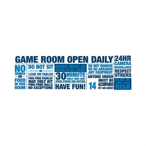 Picture of ITEM A28 - GAME ROOM RULES